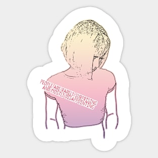 People Are Rarely Surprising And Mostly Disappointing ∆∆ Aesthetic Girl Artwork Design Sticker